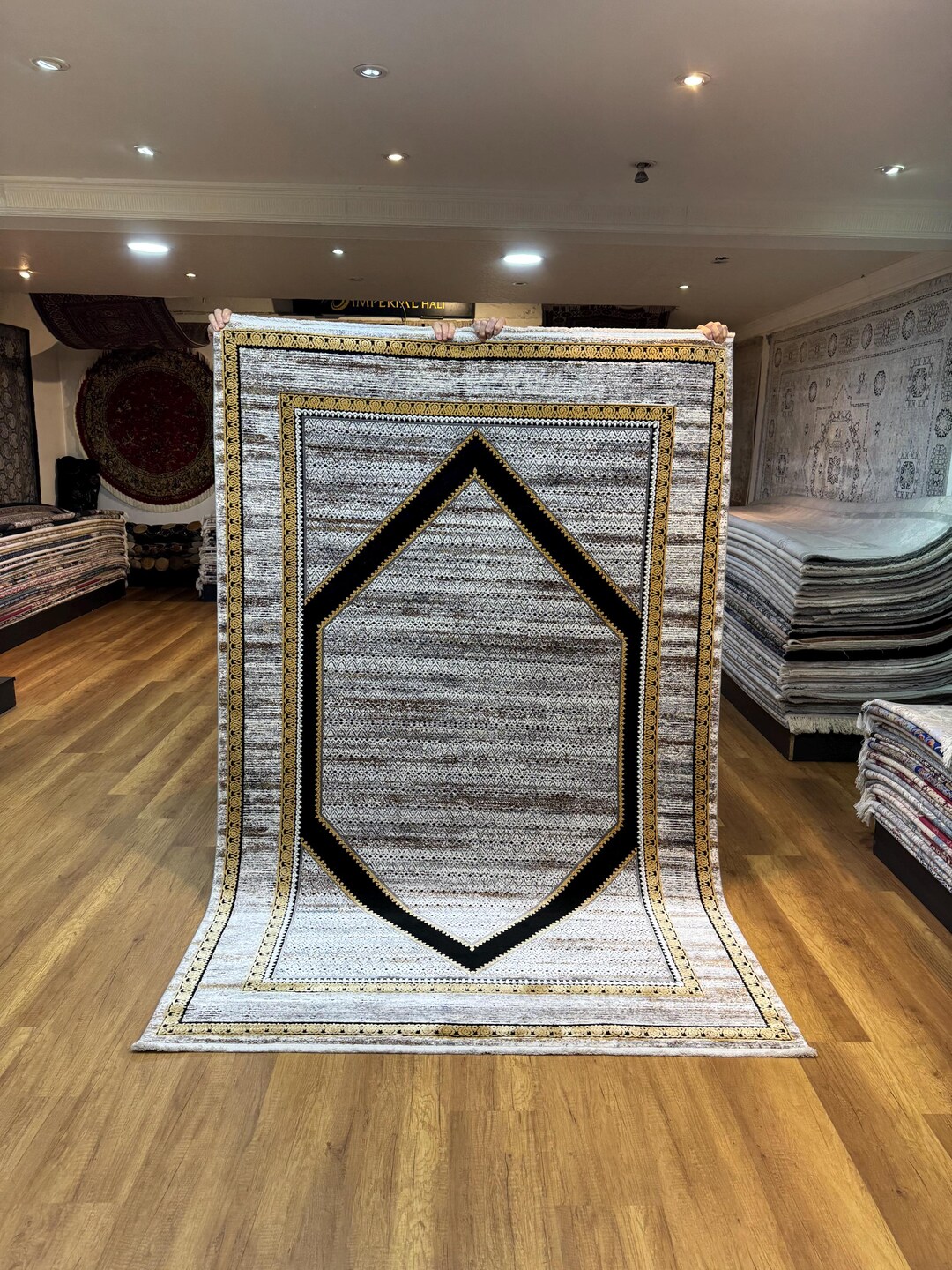 5x8 Ft Oriental Silk Area Rug, Black Gold Unique Carpet, Quality Rugs ...