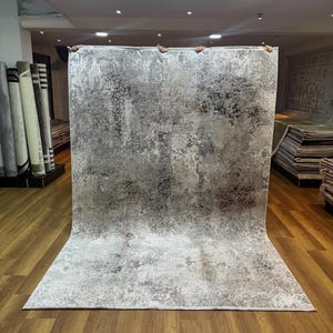 Large Silk Rug, Contemporary rug, 7x10 Area Rug, Rug For Living Room, Gray Colorful Rug, Abstarct Carpet, Hight Quality Silk Rug, Bamboo Rug