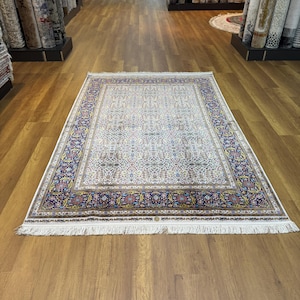 High Quality Silk Rug, 5x8 Area Rug, Luxury Silk Rug, Bamboo Silk Rug, Hereke Silk Rug, Turkish Silk Rug, Authentic Area Rug, LivingRoom Rug