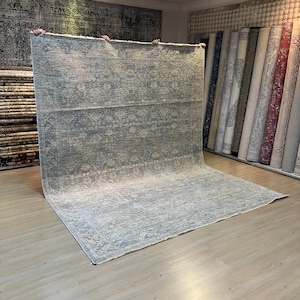 8x10 Area Rug, Muted Rug, Oversize Carpet, Oversize Blue Rug, Rug For Living Room, Bedroom Rug, Large Carpet, 8x10 Turkish Rug, Home Decor