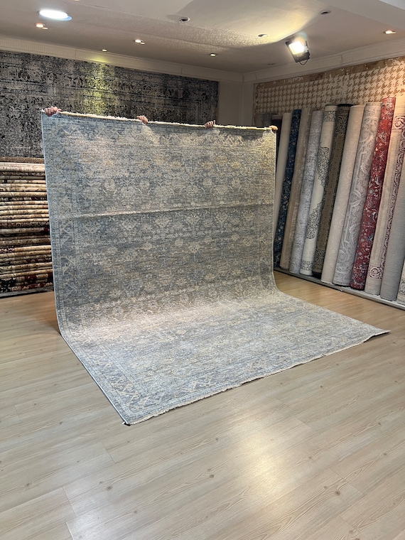 8x10 Area Rug, Muted Rug, Oversize Carpet, Oversize Blue Rug, Rug For Living Room, Bedroom Rug, Large Carpet, 8x10 Turkish Rug, Home Decor