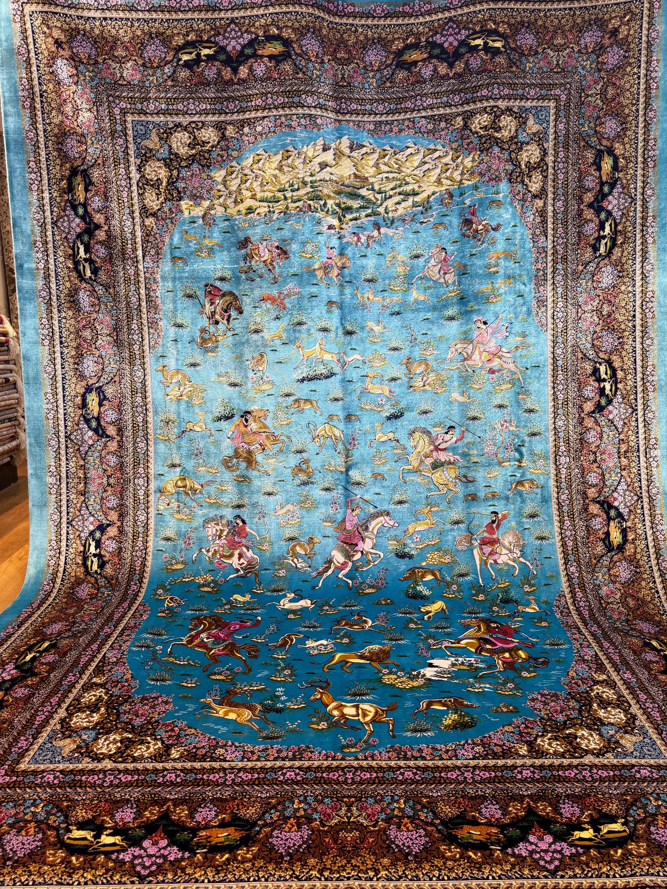 Animal Design Bamboo Silk Rug, Large Palace Rug (6.52 X 9.64 Ft) - Etsy