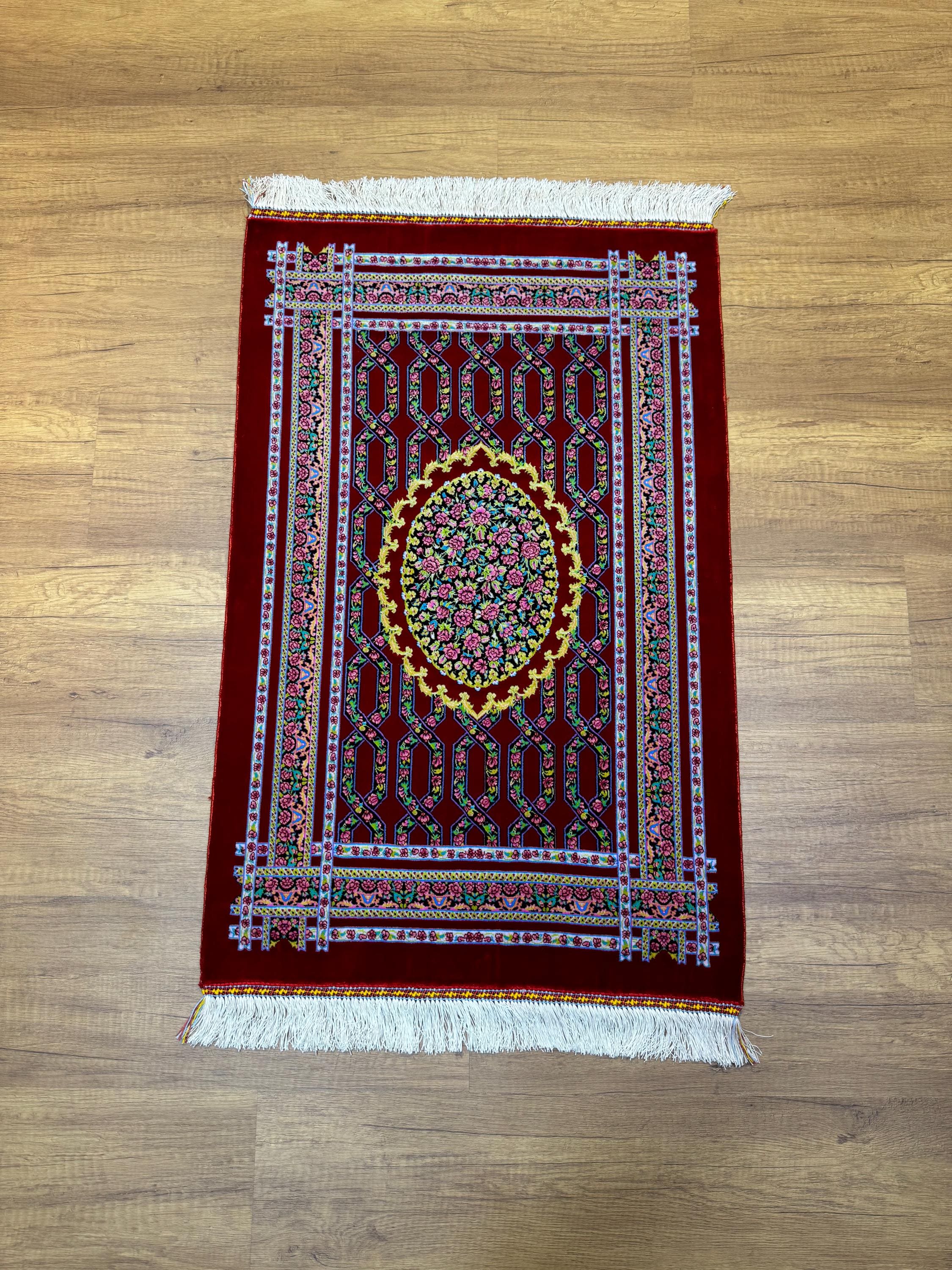 2x3 Mini Silk Rug, Red Silk Rug, 2x3 Red Silk Carpet, Unique Silk Rug ...