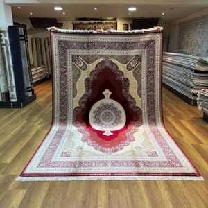 Top Quality Silk Rug, Red Palace Silk Rug, 7x10 Area Rug, Oriental Silk Rug, Large Red Rug, Classical Silk Rug, Red Rug For Living Room, Rug