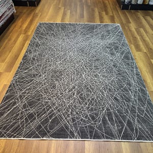 Luxury Silk Rug, Unique Silk Rug, 7x10 Area Rug, Large Carpet, Grey Rug, Living Room Rug, Bamboo Silk Rug, Modern Rug, Top Quality Silk Rugs