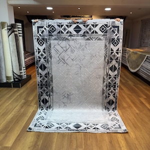 5x8 ft Luxury Silk Rug, Bamboo Silk Rug, Gray Silk Rug, Unique Silk Rug, Livinig Room Rug, High Quality Silk Rug, Natural Rug, Modern Carpet