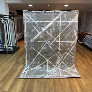 Unique Silk Rug, 5x8 Area Rug, Grey Silk Rug, Modern Silk Rug, Bamboo Silk Rug, Rug For Living Room, Home Decor, Luxury Quality Silk Carpet