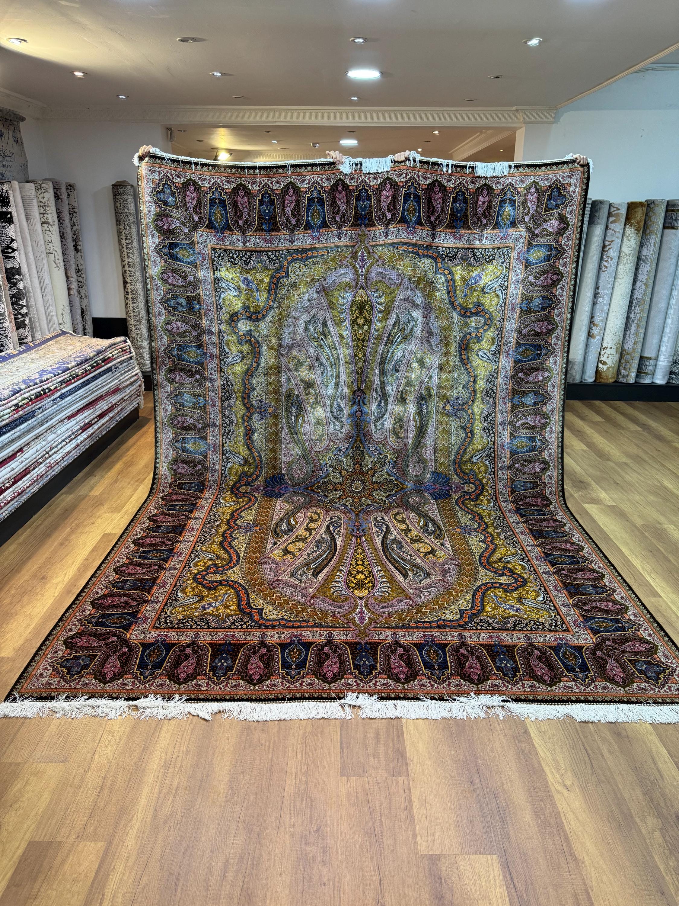 200x300 Bambus Seidenteppich, Traditionelles Palast Design - Etsy.de