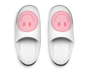 Preppy Womens Indoor Slippers Smiley Face