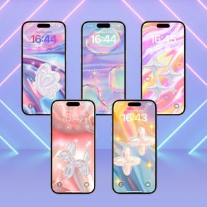 neon iphone wallpaper, y2k iphone wallpaper, y2k wallpaper, holographic wallpaper bundle, cute iphone wallpaper, y2k aesthetic wallpaper