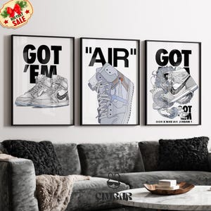 Nike Poster Motivationszitat BLACK DESIGN, Just Do It Poster, 3er Set Nike Dekoration, Nike Poster, Nike Motivationsposter