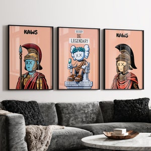 Hypebeast Figure Poster Set ,set of 3,Printable KAWS Graffiti Poster,Hypebeast Toys,Hypebeast Sneaker, DIGITAL DOWNLOAD