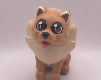 Customized 3d printed and painted dog Pomeranian