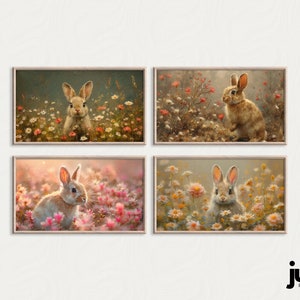 Easter Bunny Oil painting 4K Frame TV Art, Easter home decore, Easter Gifts, TV Digital Art for Frame TV for Easter holiday