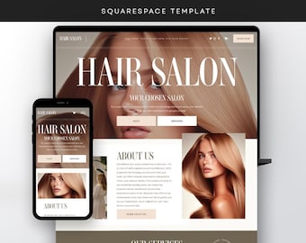 Hair Salon Squarespace Website Template: Modern Design