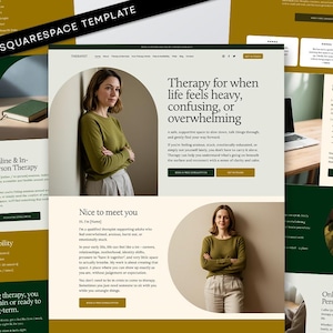 Squarespace Therapist Minimalist Template Therapy Counsellor Website Professional Clean Design Online Presence Landing Page