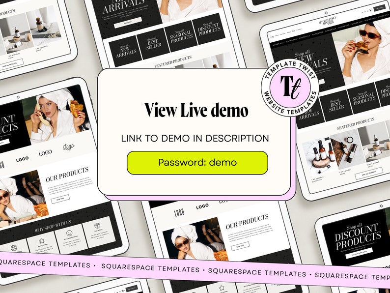 Website Framelayout Minimalist Squarespace Website Template: Black Theme, Online Store - Etsy