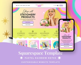 Bold Rainbow Squarespace 7.1 Template: E-commerce Shop