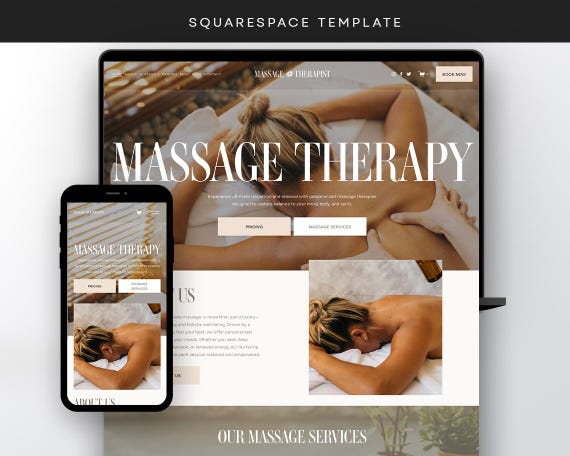 Massage Therapist Website: Squarespace Template