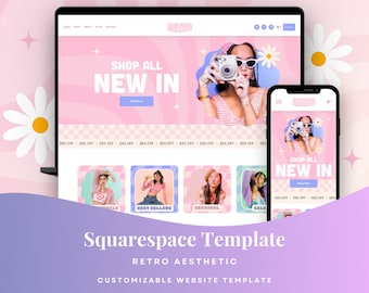 Retro Squarespace 7.1 Website Template: Beauty & Ecommerce