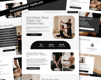 Chiropractor Squarespace Website Template, Wellness & Clinic Design, Medical Private Practice Site