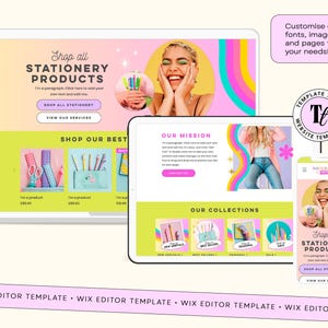 Colorful Wix Website Template: Funky Design, Branding Bundle - Etsy