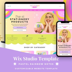 Pastel Rainbow Wix Studio Template: Boutique Ecommerce Website