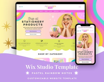 Pastel Rainbow Wix Studio Template: Boutique Ecommerce Website