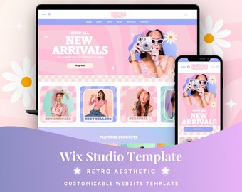 Retro Wix Studio Website Template: Bright, Fun, Colorful