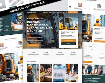Construction Business Squarespace Template | Builder Website Design | Contractor Site Template