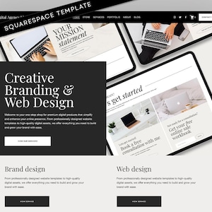 Portfolio website, website template, Squarespace template, design agency, gallery website, website design, web design, squarespace theme