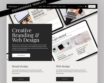 Squarespace Portfolio Website Template: Modern Design Agency Theme
