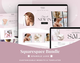 Pink Ecommerce Squarespace Template: Luxury Website Design