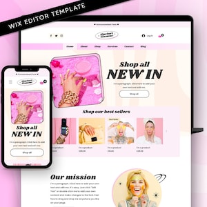 Website shop, wix handmade, retro wix, website template, wix template, wix website, pastel website, wix theme, online store, pink wix