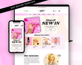 Pastel Retro Wix Website Template: Online Store Theme
