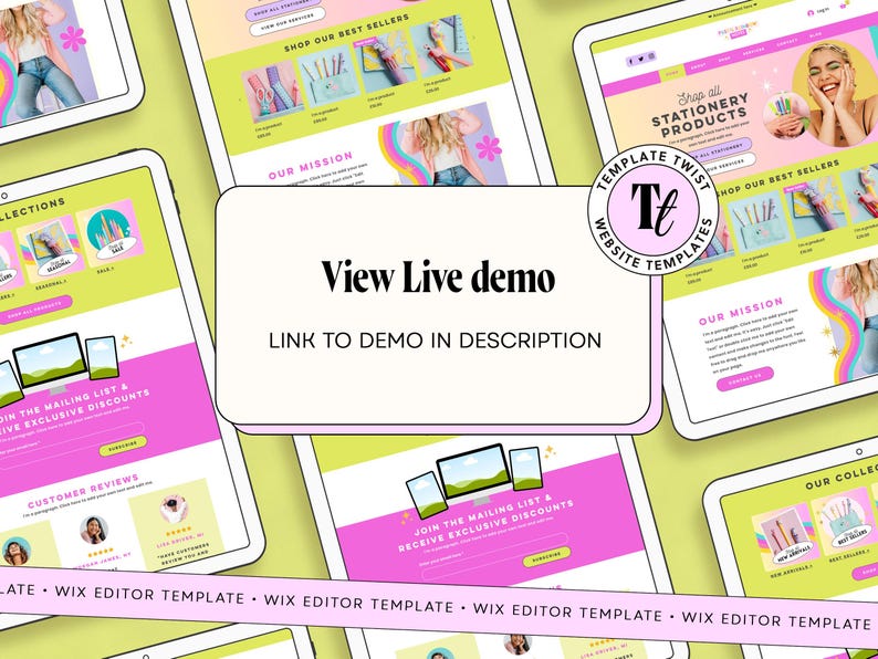 Colorful Wix Website Template: Funky Design, Branding Bundle - Etsy