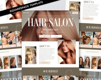 Hair Salon Squarespace Website Template: Modern Design
