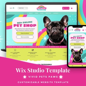 Pet shop website, wix website template, pet grooming website, dog walker website, pet trainer website, dog website, doggy daycare, pet care