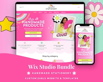 Bold wix website, colorful wix, small business, wix template, wix theme, wix design, handmade website, online store, ecommerce template