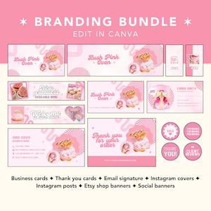 Branding-Bundle-Vorlagen - Canva Kit-Vorlage, Kuchen-Branding, Bäckerei-Branding, Back-Branding, Bäcker-Branding, bearbeitbares Logo