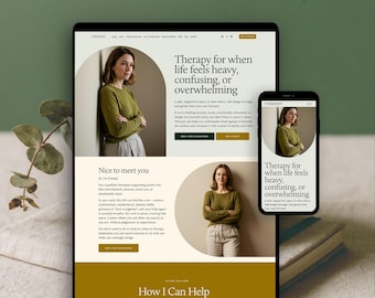 Squarespace Therapist Minimalist Template Therapy Counsellor Website Professional Clean Design Online Presence Landing Page