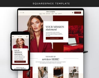 Bold Modern Squarespace Website Template: Virtual Assistant, Coach, Social Media Manager