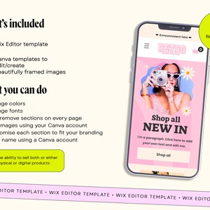 Retro ecommerce, retro wix, website design, wix template nail, template pink, colorful wix, website handmade, blog templates, store website, boutique wix, wix commerce, website template, wix editor