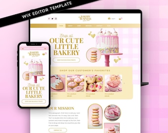 Pink Bakery Wix Website Theme: Food Blogger Template