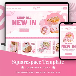 Squarespace template 7.1, Pink website template, Build a website, Luxury website template, Ecommerce Website template, Boutique website