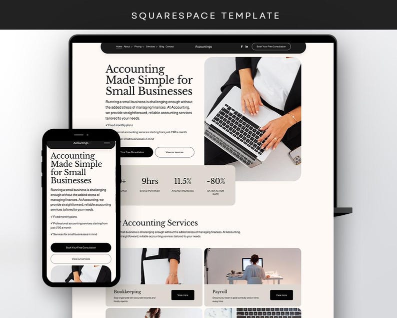 Accountant Squarespace Website Template: Bookkeeping, Finance Agency (7 ...