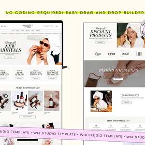White minimal, website template, influencer website, website template, Wix Studio Template, ecommerce website, wix theme, white website, cream website, beige website, clean website, boutique design, ugc website