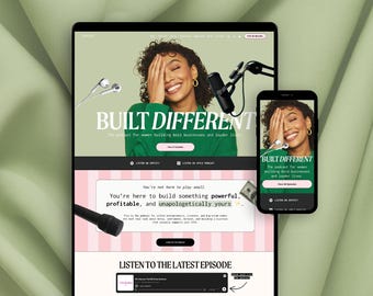 Podcast Website Squarespace Template for Coaches & Speakers, Bold Modern Podcaster Website