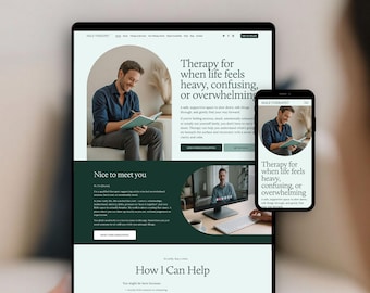 Squarespace Male Therapist Minimalist Template Therapy Counsellor Website Professional Clean Design Online Presence Landing Page