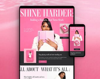 Modern Squarespace Author Website Template - Speaker & Book Promo Website Design, Memoir, Theme